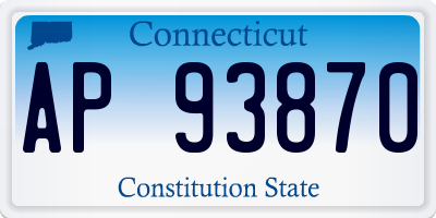 CT license plate AP93870