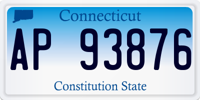 CT license plate AP93876