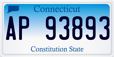 CT license plate AP93893