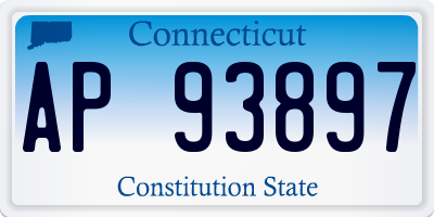 CT license plate AP93897