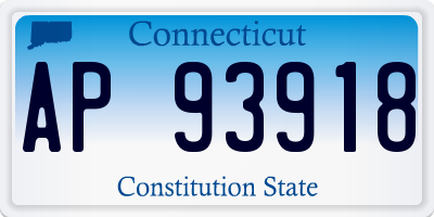 CT license plate AP93918