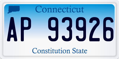 CT license plate AP93926