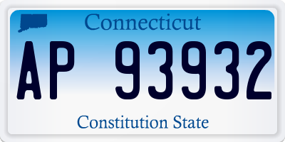CT license plate AP93932