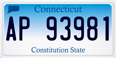 CT license plate AP93981