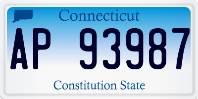 CT license plate AP93987