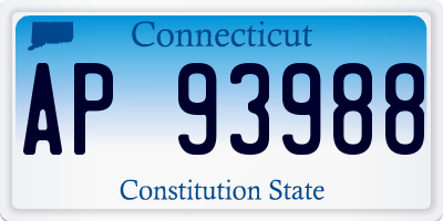 CT license plate AP93988