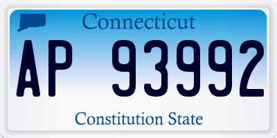 CT license plate AP93992