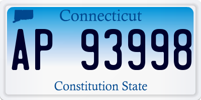 CT license plate AP93998