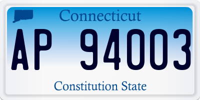 CT license plate AP94003