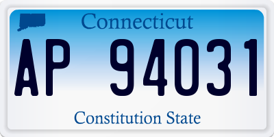 CT license plate AP94031