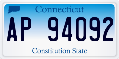 CT license plate AP94092