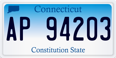 CT license plate AP94203