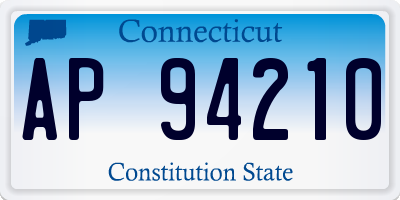 CT license plate AP94210