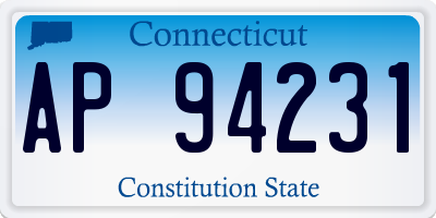 CT license plate AP94231