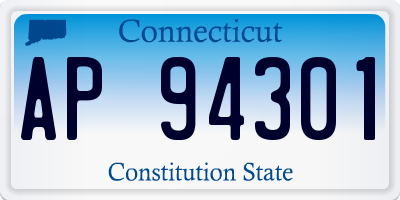 CT license plate AP94301