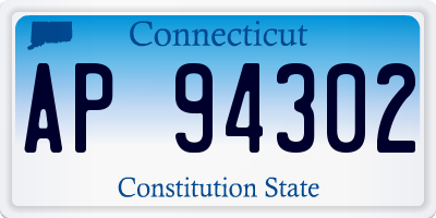 CT license plate AP94302