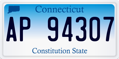CT license plate AP94307