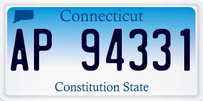 CT license plate AP94331