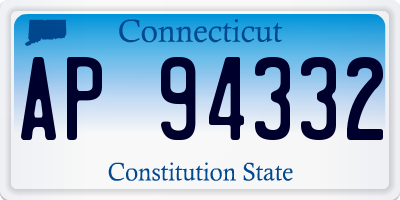 CT license plate AP94332
