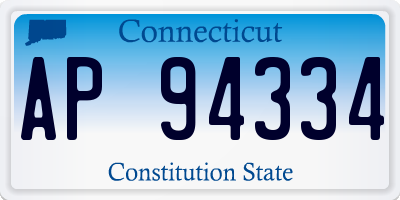 CT license plate AP94334