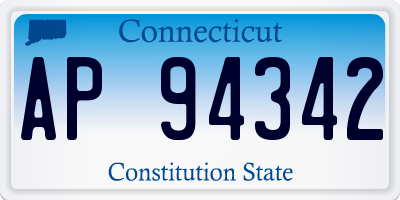 CT license plate AP94342