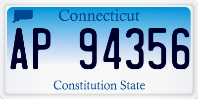 CT license plate AP94356