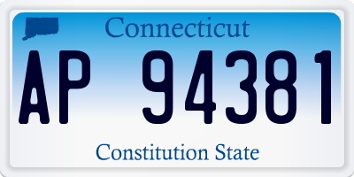 CT license plate AP94381