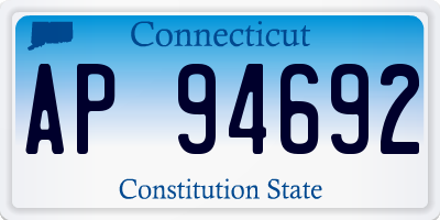 CT license plate AP94692