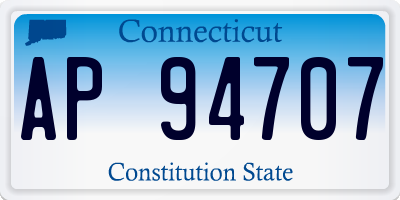 CT license plate AP94707