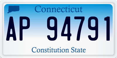 CT license plate AP94791