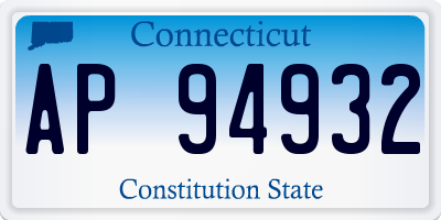 CT license plate AP94932