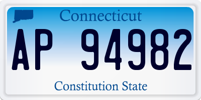CT license plate AP94982