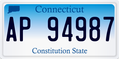 CT license plate AP94987