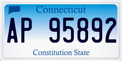 CT license plate AP95892