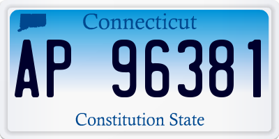 CT license plate AP96381