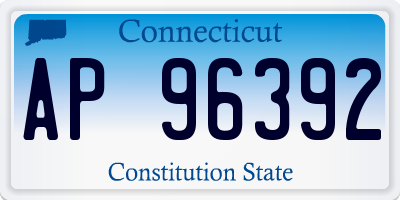 CT license plate AP96392