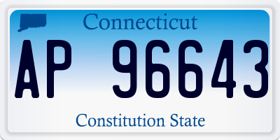 CT license plate AP96643