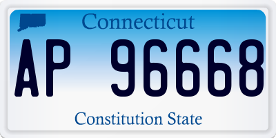 CT license plate AP96668