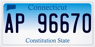 CT license plate AP96670