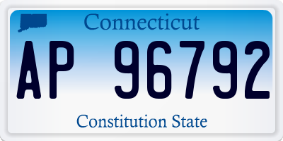 CT license plate AP96792