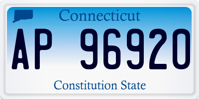 CT license plate AP96920