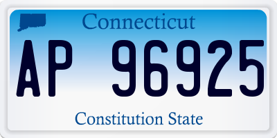 CT license plate AP96925