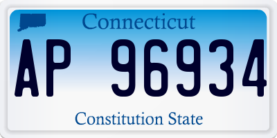CT license plate AP96934