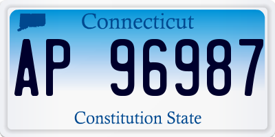 CT license plate AP96987