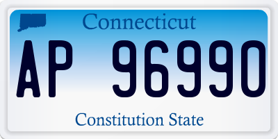 CT license plate AP96990