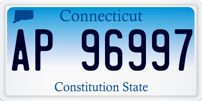 CT license plate AP96997