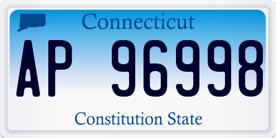 CT license plate AP96998