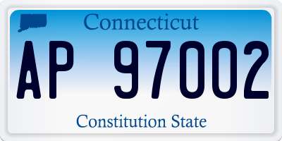 CT license plate AP97002