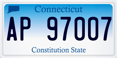 CT license plate AP97007