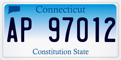 CT license plate AP97012